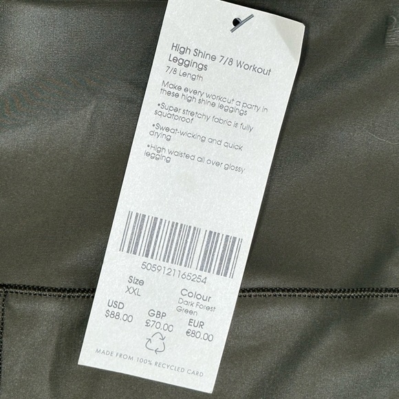 NEW Sweaty Betty Plus Size High Shine Compression Leggings Women’s XXL Green - Picture 10 of 13